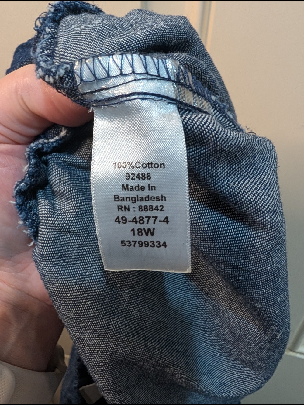 Woman Within Indigo Wide Leg 100% Cotton Chambray Denim Pants New Without Tags - Picture 5 of 7